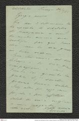 Nachlass Franz Steindachner, Brief von Alberto Perugia an Franz Steindachner (30.04.1885), Inv.Nr. 392.12, Seite 1